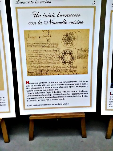 Poster_Leonardo_lavora_in_cucina_Taverna_tre_Lumache